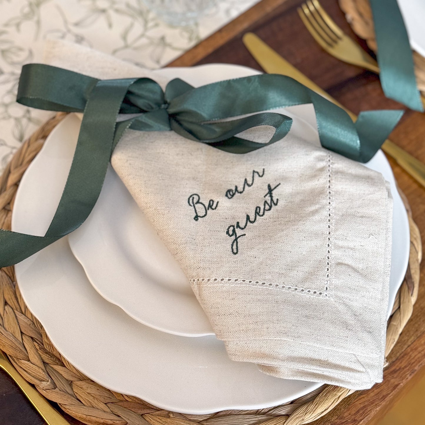 Be Our Guest Embroidered Napkins (Pair)