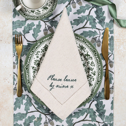 Please Leave By Nine Napkins (Pair)