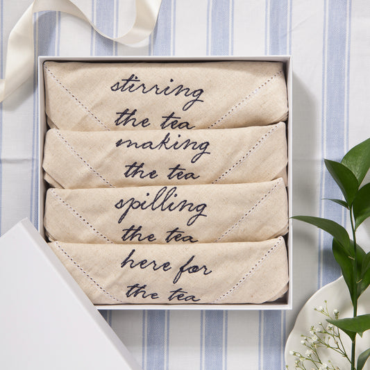 The Tea Collection- Embroidered Napkin Gift Set - PRE ORDER FOR FEBRUARY DISPATCH